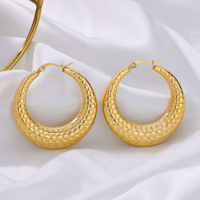 Stainless Steel Irregular C Shaped Earrings