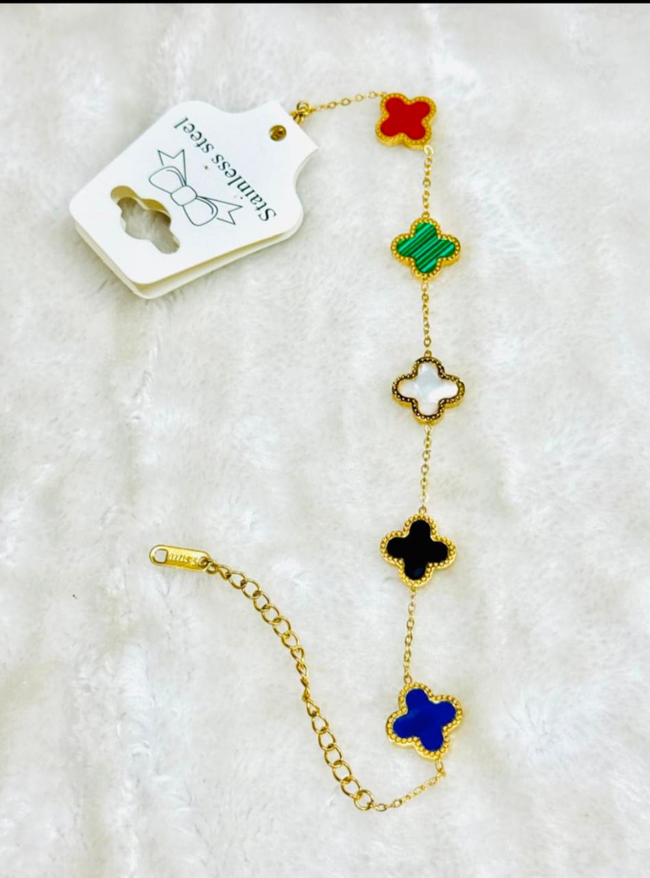 Luxury Multicolor Clover Bracelet